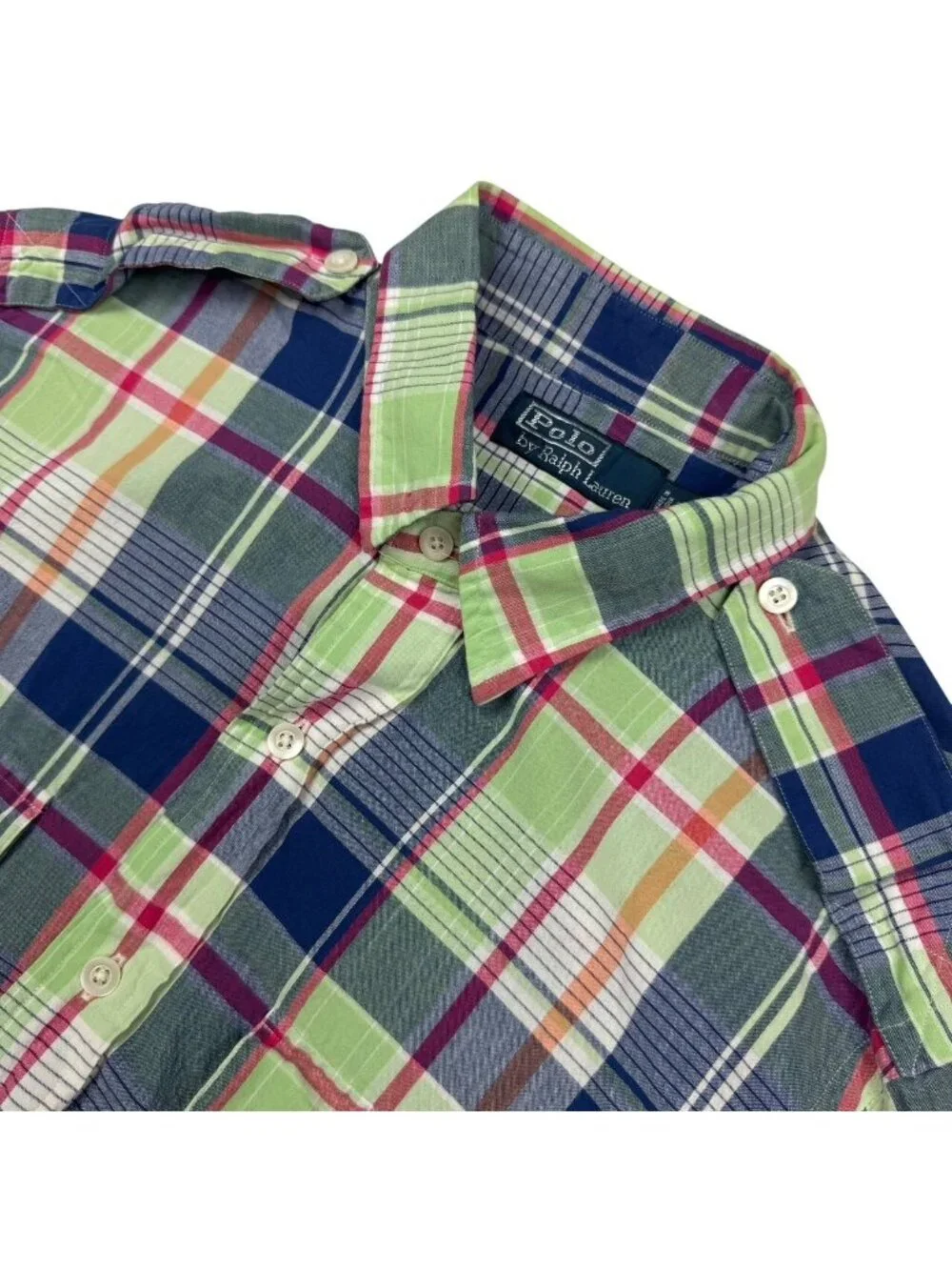 Polo Ralph Lauren Men's 100% Cotton Button Work Shirt Multicolor Plaid • Medium